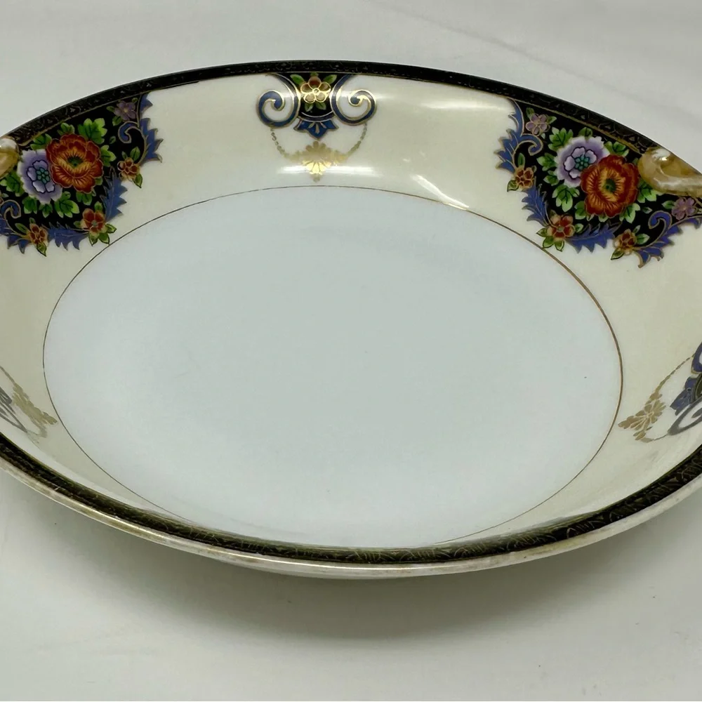 Vintage 1930's Noritake Floral Handled Cake Plate Hand-Painted Japan A4